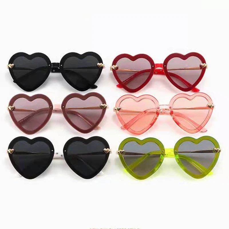 

2021 Fashion Luxury Kids Heart Sunglasses Wholesale 2020 Eyewear Designer Shades Polarized UV400 Lovely Kids Heart Sunglasses, 6colors