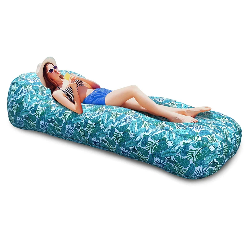 

Couch Inflatable Hammock Ergonomic Beach Bed Waterproof Anti-Air Lounger Chair Air Sofa, Green