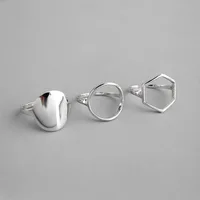 

China factory silver 925 sterling jewelry Geometric three-piece set rings 2020