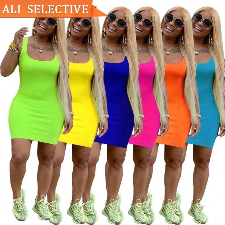 

D2010 Hot Sales Women Fashion Casual Dresses Ladies Latest Fashion Bodycon Knit Dresses Women Summer Dresses, As colors