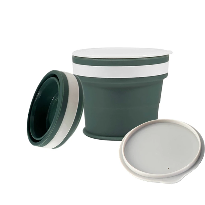 

Wholesale Portable Outdoor Folding Travel Cup Mug 170ML Reusable Collapsible Silicone Folding Coffee Cup For Hiking Camping