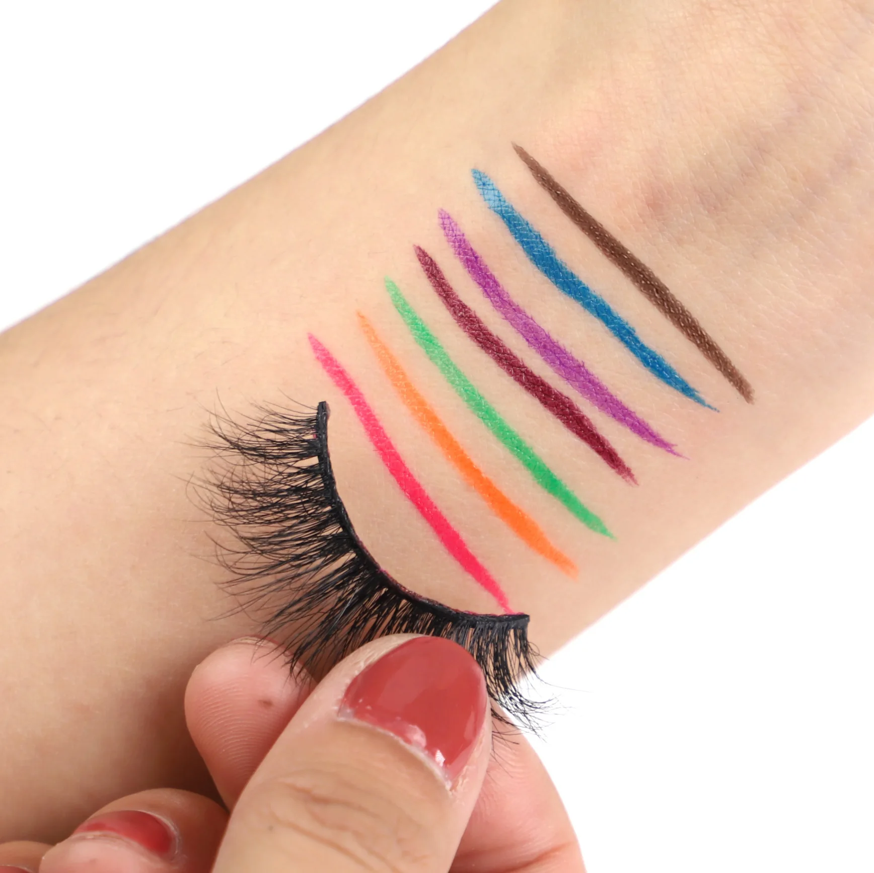 

colorful pink purple brown fashion waterproof adhesive eyeliner pen