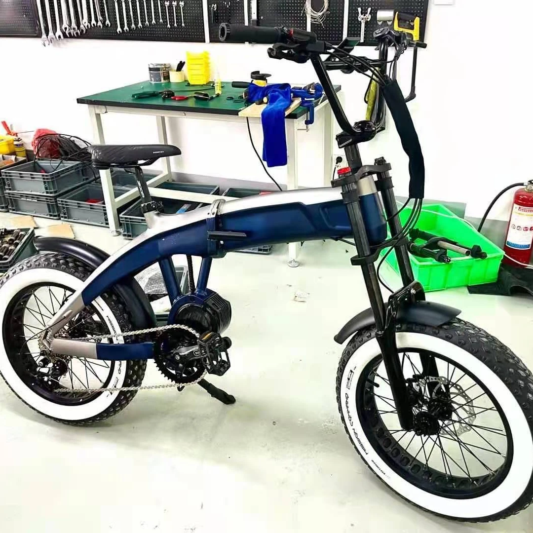 

20*4 fat tire mid drive eBike BAFANG G510 motor1000w electric Bicycle e Mountain Bike For Man folding fat ebike, Custom made