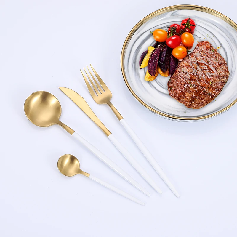 

Jieyang Shengde Elegant Wedding Stainless Steel Golden Flatware Set Paint Cutlery Flatware Hotel Restaurant Wedding Home Party, Customized