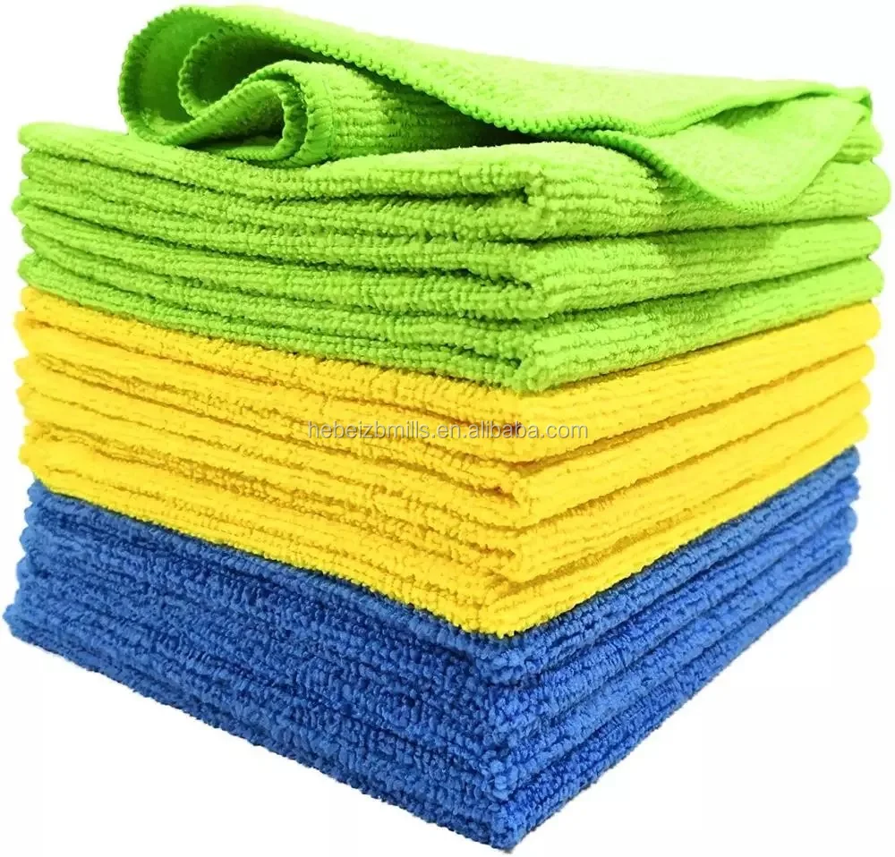 Pack 10 In 40 X 40cm 300gsm Housewares Microfibre Cloths Towel Pink Blue Yellow Green Red