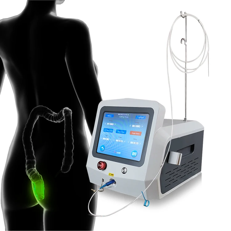 

CE approved Germany Laser Emitter 60w 30w Hemorrhoid laser fiber / 980 hemorrhoids laser machine price / Proctology Surgery, White