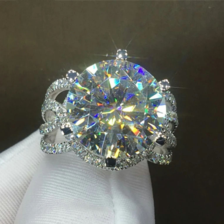

CAOSHI Shiny Wedding Jewelry Multi Layer Stackable Micro Pave CZ Round Shiny Gemstone Women Anillos Luxury Silver Rings