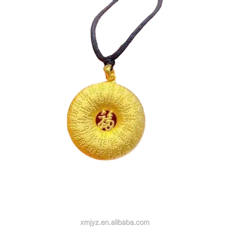 

Brass Gold-Plated Popular Baifu Safety Jewelry Pendant Couple's Light Luxury High-End Couple Gift Tiktok Supply Batch