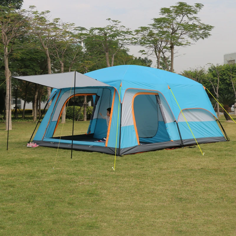 

Ultralarge 6 10 12 Double Layer Outdoor 2living Rooms and 1hall Family Camping Tent 430*305*200CM L Size In High Quality