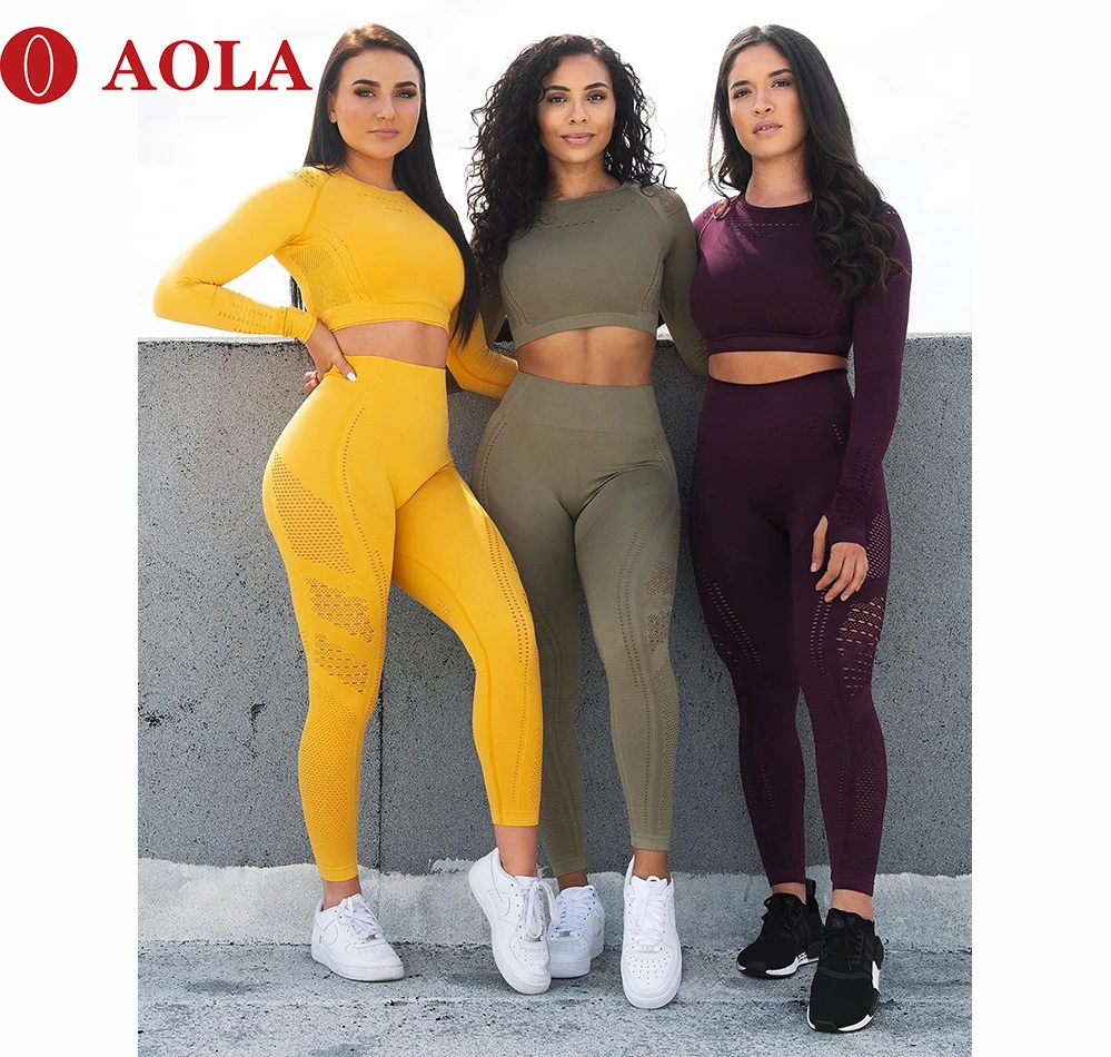 

aola ladies high waisted compression workout leggings, Black/blue/gray/orange/pink