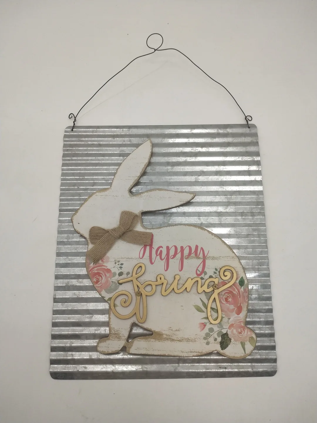
Vintage Happy Easter Rabbit Design Metal Signs Wall Art Home Decorative Metal Plaque 