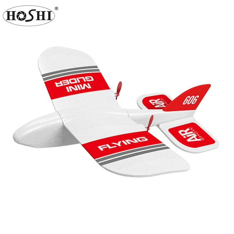 

2022 HOSHI KF606 Airplane RC Mini Glider EPP Foam Remote Control Racing Aircraft RTF Model Toys For Kids Christmas Gifts, White+red
