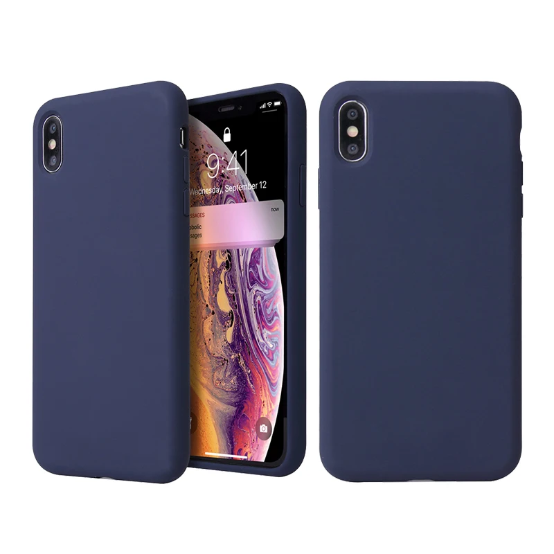 

Customized Protective Phone Cover Soft Microfiber Lining Liquid Luxury Silicone Case For iphone 6 6s 7 8 plus x xr xs max, 15 colors