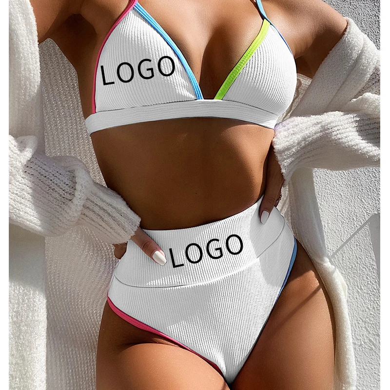 

Girls Halter Bathing Suit Manufacturers With Tie Back Top And Wrinkle Bottom