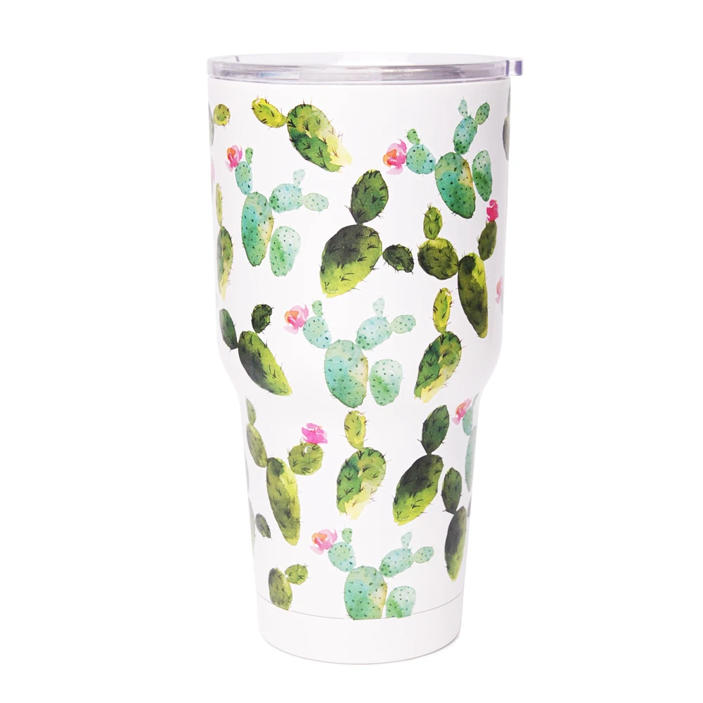 

30oz Cactus Tumbler Stainless Steel Insulated Travel Mug with Lid DOM112-1175