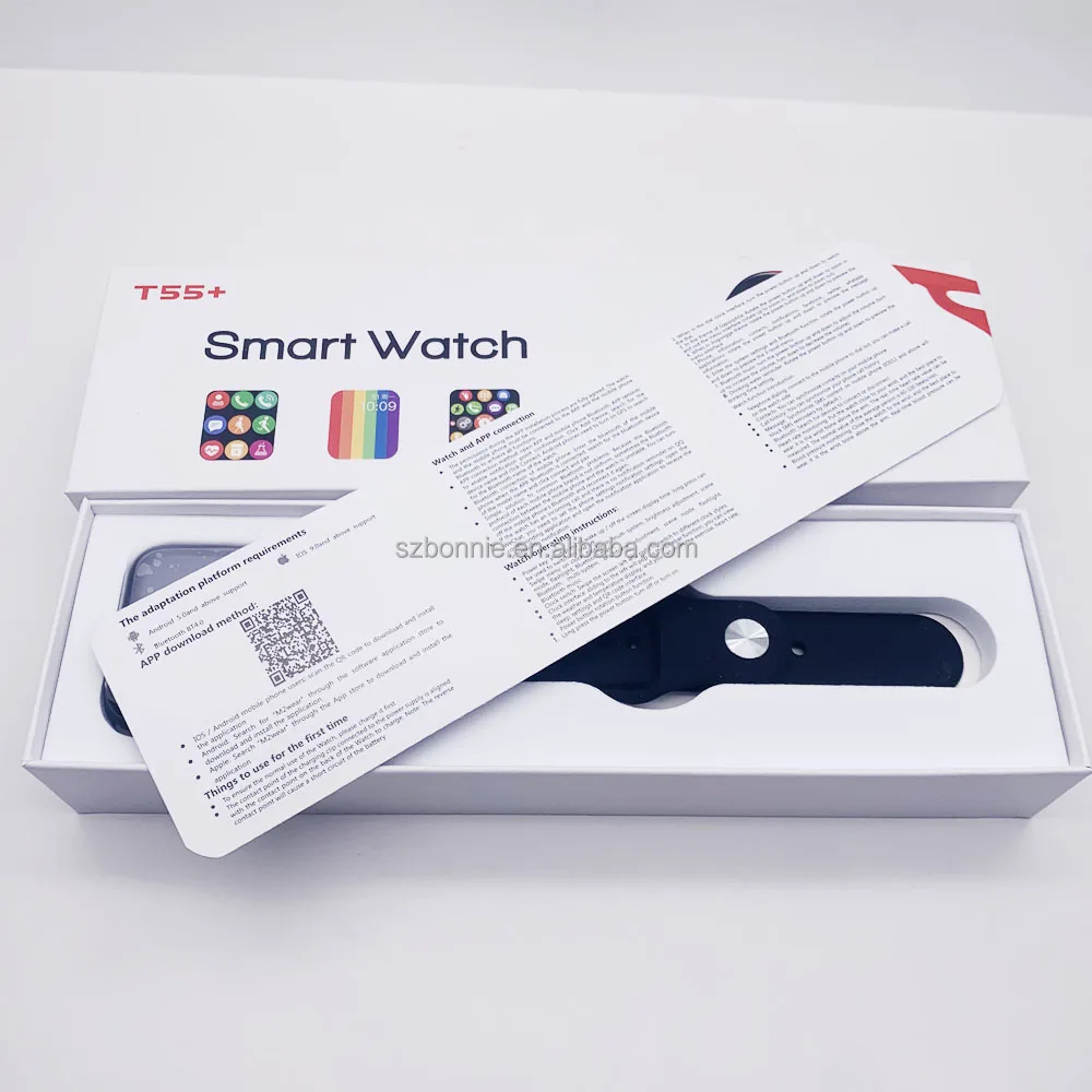 

1.75 Full Screen Touch T55+ Smartwatch Series 5 6 iwo 13 14 T55 Plus Touch sport bracelet Smart watch PK W26 T500 W34