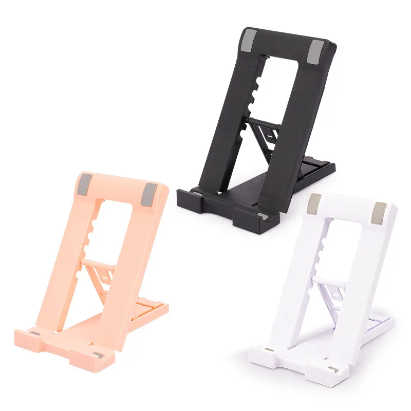 

Universal mobile phone tablet PC desktop stand for watching live TV folding portable multi-angle adjustable non-slip stand, White, black, pink