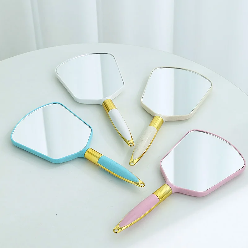 

Factory Round Single Hand Makeup Wood Makeup Mirror