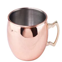 

Ready to ship 500ml 304 stainless steel copper rose gold moscow mule Handgrip mugs