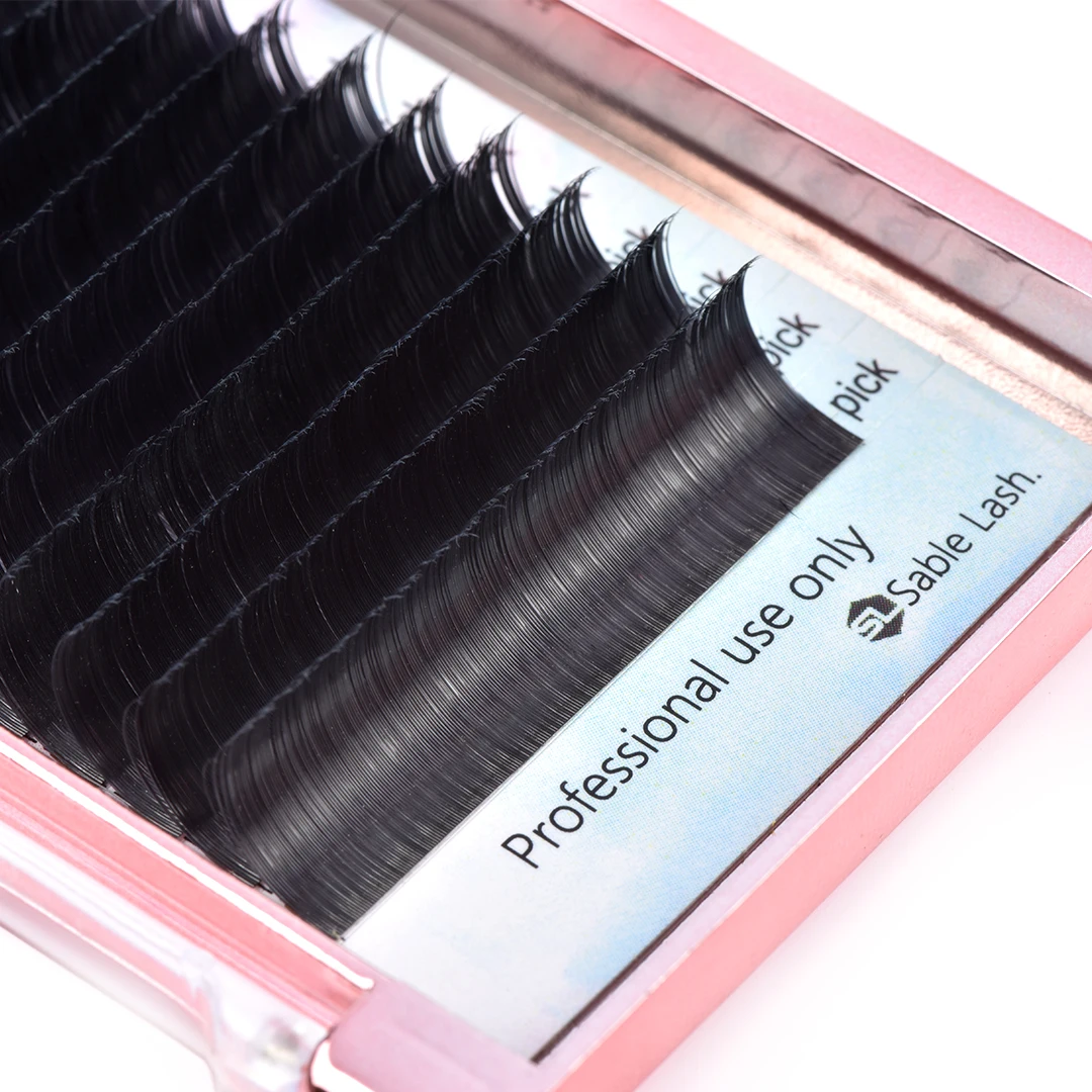 

LashPlus premium cashmere split tips eyelash extensions matte black ultra soft 0.15 Ellipse Flat Lashes
