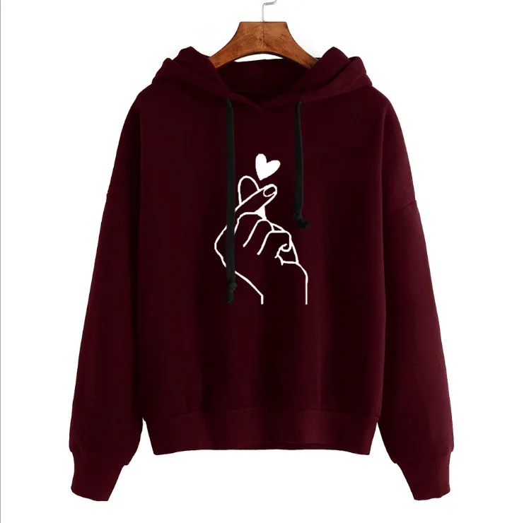 
Lady Women Pink Black Pullover Hoodie Womens Cheap Hooded Sweatshirts Wholesale Pullover Hoodie 