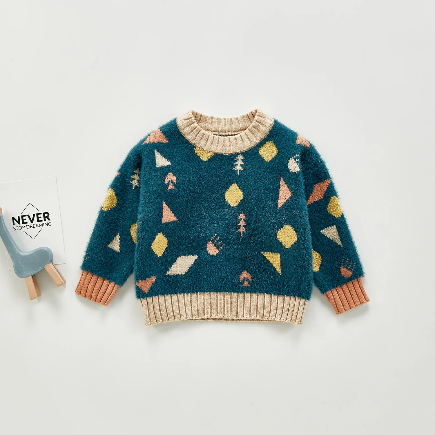 

Boys Knitwear Tops Children Girl Pullover Knitted Sweater Winter Autumn Clothes, As picture