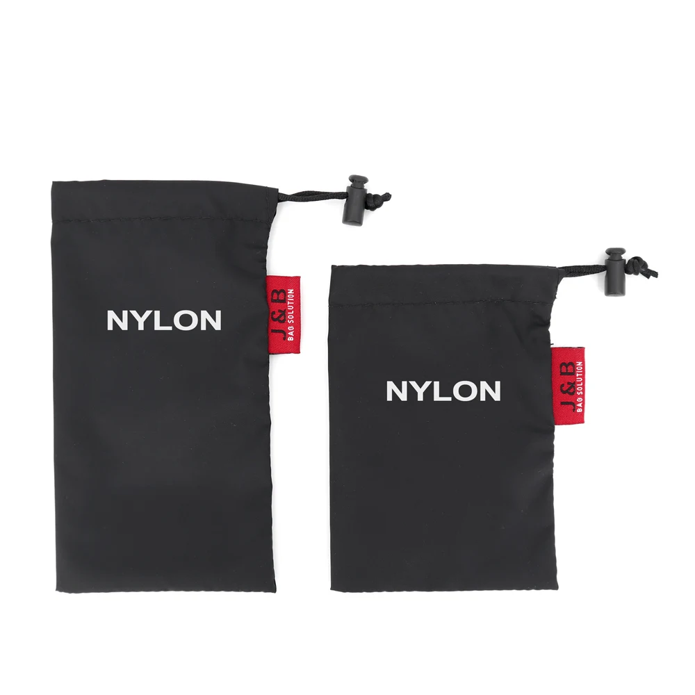 

Manufacturer eco friendly nylon custom cheap price printed logo small drawstring cosmetic bag black drawstring gift bag