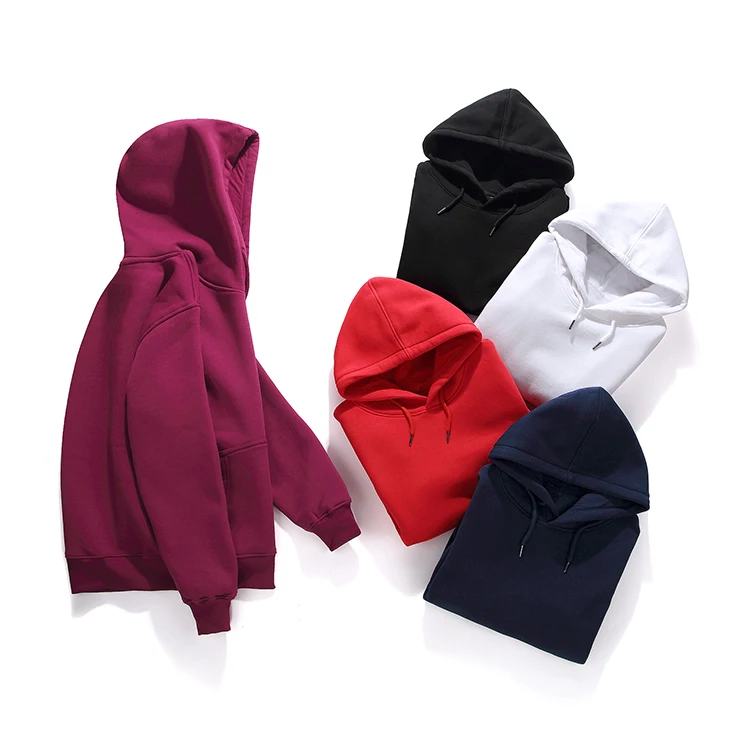 Wholesale Mens blank Cotton Fleece Long Sleeve Hoodie