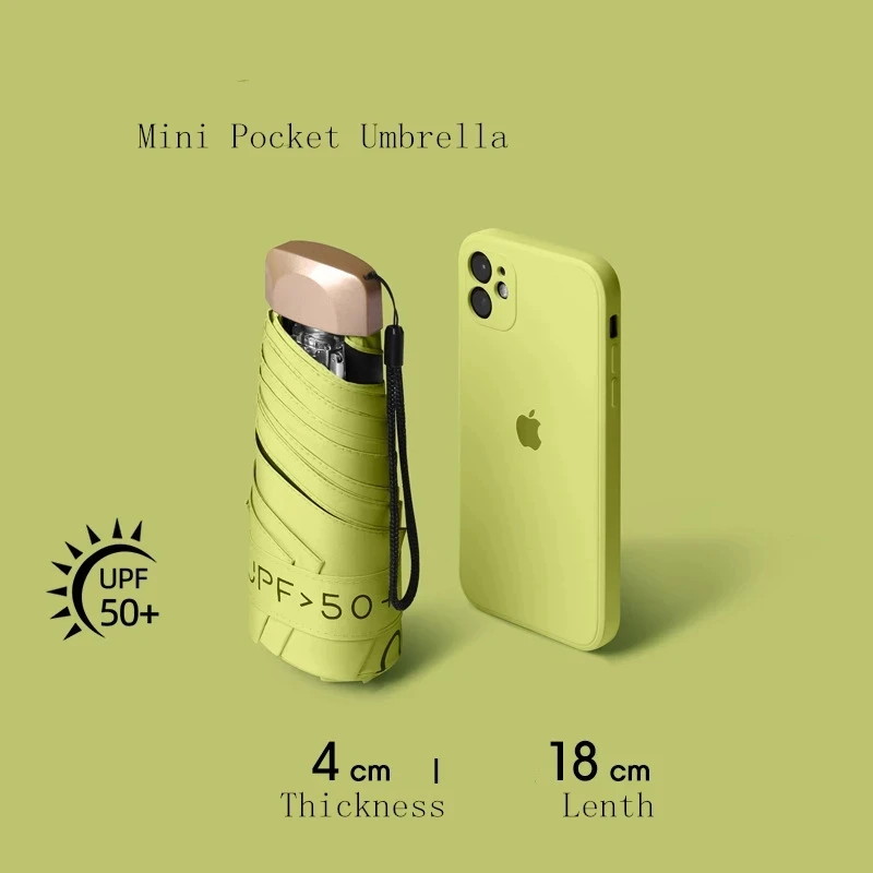 

Small Fashion Folding Umbrella Rain Women Gift Men Mini Sun Parasol Girls Anti-UV Waterproof Portable Travel Pocket Umbrellas