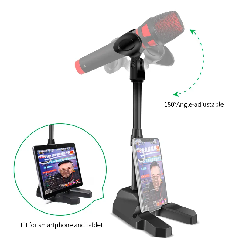 

Lanparte desktop Mobile phone tablet telescopic lifting Microphone bracket Conference Speech Live streaming Microphone stand, Black