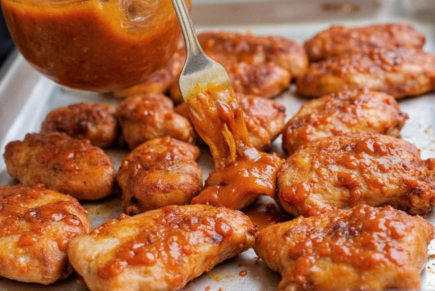 Homemade gochujang marinade being brushed on grilled chicken
