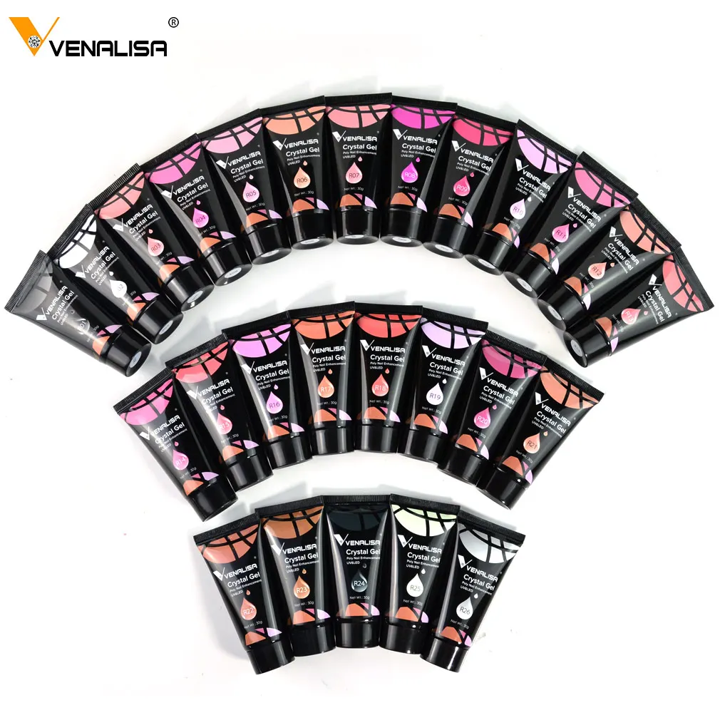 

Venalisa 30g nail art transparent clear camouflage color fibre glass hard jelly quick building nail extend gum poly acrylic gel