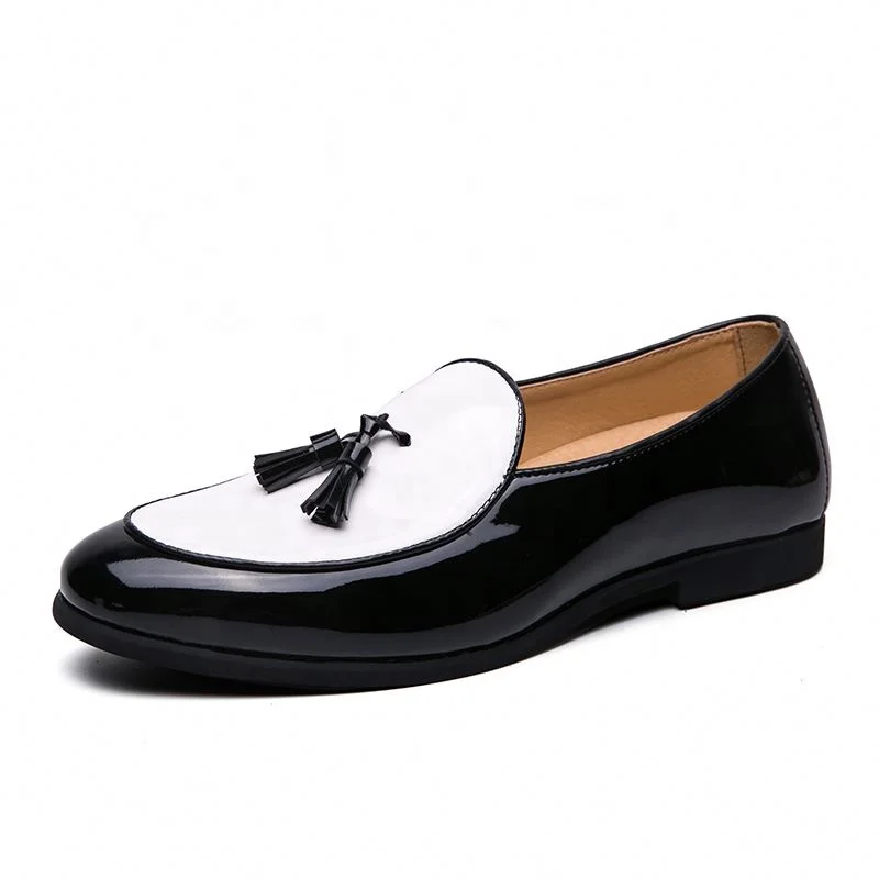 

Faranzi Hot sale 2021Fashion Style Tassel Loafers For Men Most Popular Mens dress Loafer leather Shoes big size 45 46 47, Black white