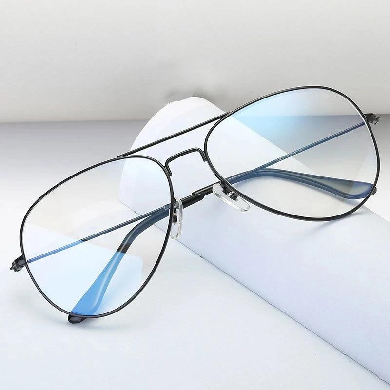 

2021 Metal Frame Glasses for Men Blue Light Blocking Eyeglasses Round Optical Computer Eyewear 3025