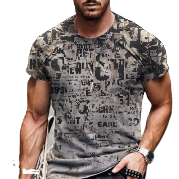 

Men's Summer Tshirt Digital Printing T-shirts abstract painting streetwear Oversize clothing man t shrit