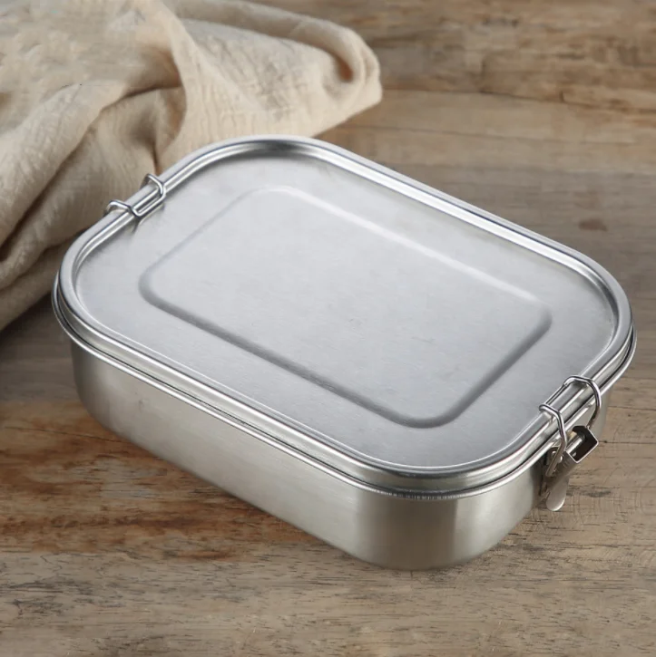 

Amazon high quality Seal leak proof 47oz 304 Stainless Steel Tiffin Box Kids Bento Metal Lunchbox Stainless Steel lunch box