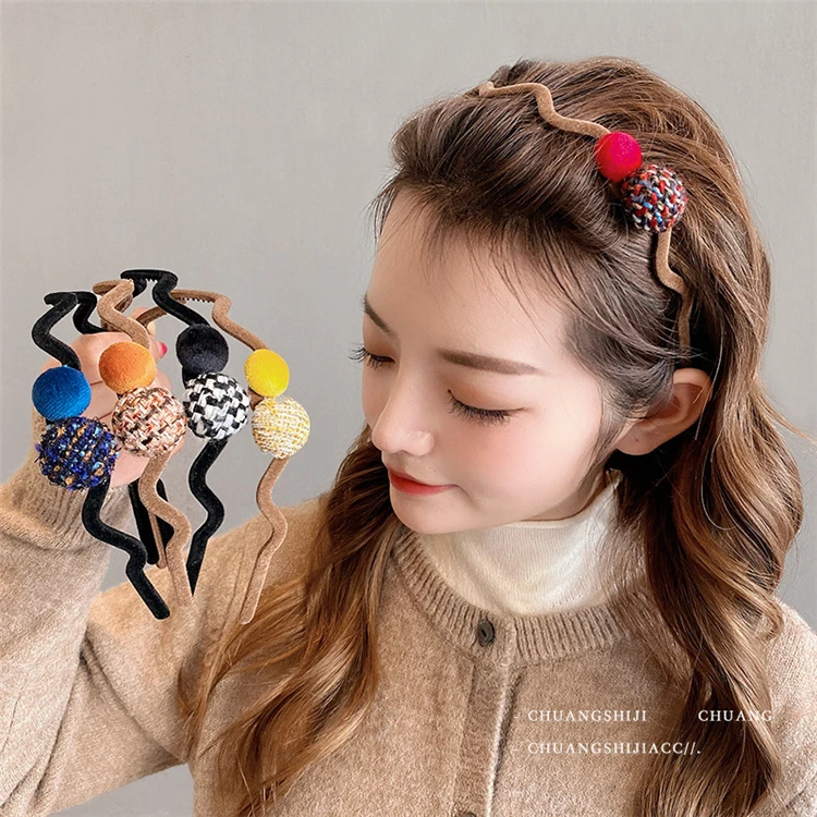 

Hot Sale Wavy Hair Band Female Autumn Winter New Out Headband Hair Accessories