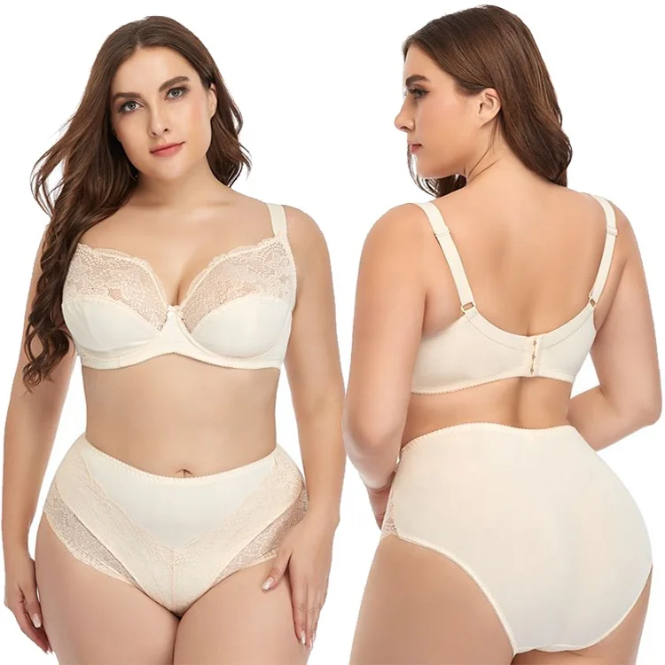

Whosale Fat Girls lace Bra Sets And Breathable Plus Size Woman Underwear