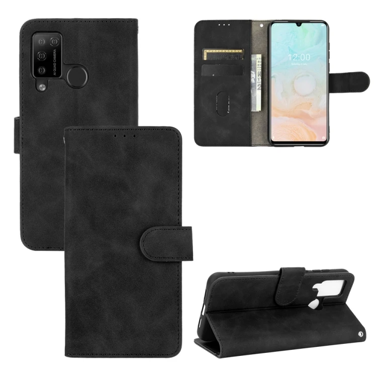 

For DOOGEE N20 Pro Solid Color Skin Feel Magnetic Buckle Horizontal Flip Calf Texture PU Leather Case with Holder Card Slots