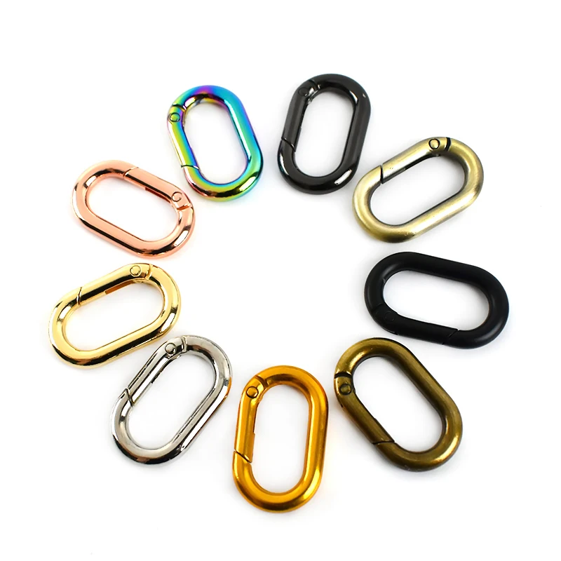 

MeeTee KY619 20/25/32mm Oval Spring Ring Alloy O Rings Open Spring Buckles for Handbag Luggage Hardware Bag Strap Clip Buckle, 9 colors