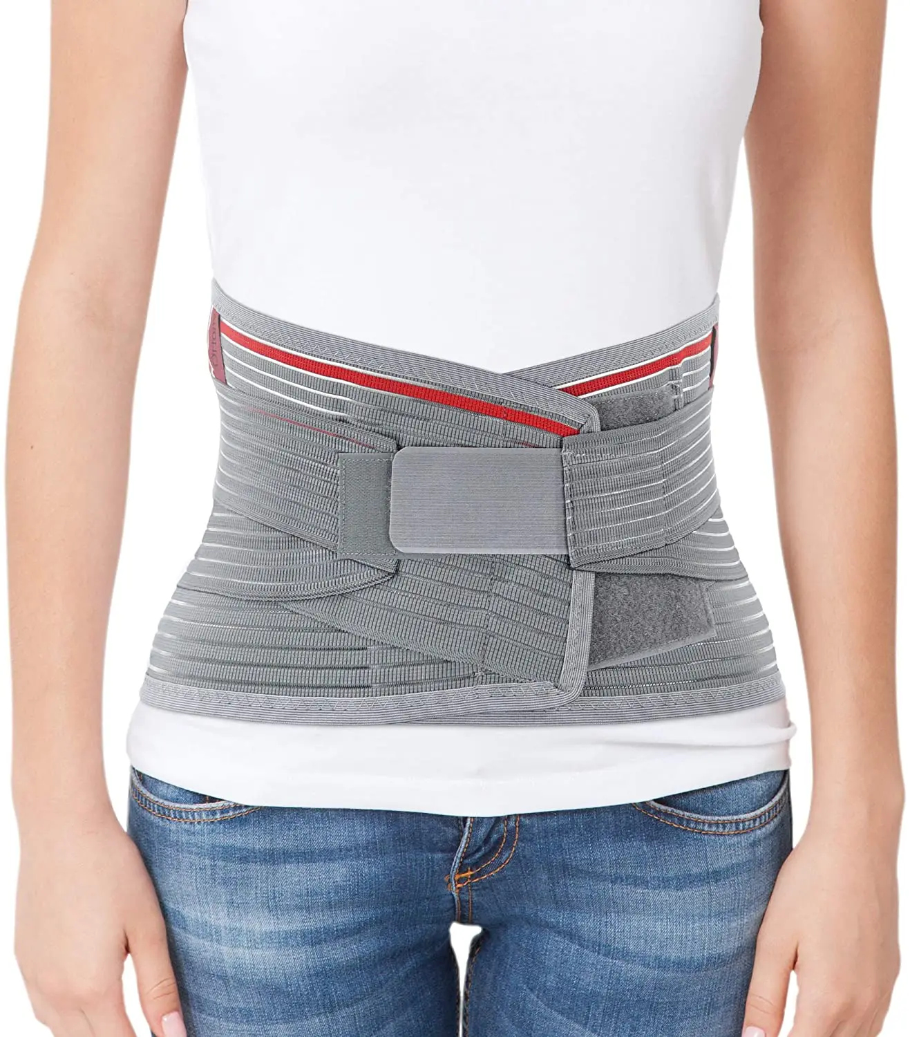 

Lumbar Support Belt Lumbosacral Back Brace Ergonomic Design And Breathable Material For Physical Activity, Gray