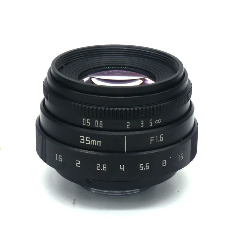 

2022 Machine vision APS-C 35mm F1.6-16 Camera Lens for Canon SONY NIKON Olympus Fujitsu, Black / silver