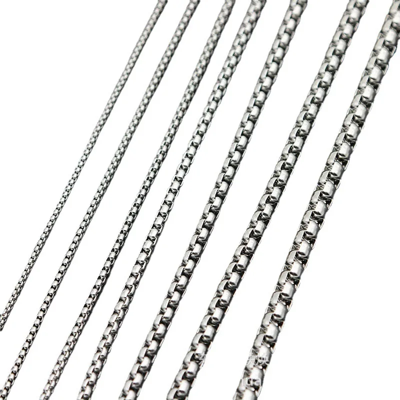 1.5mm 2mm 2.5mm 3mm Selling In Meter jewelry accessories stainless steel roll Square chain necklace for DIY jewelry Making