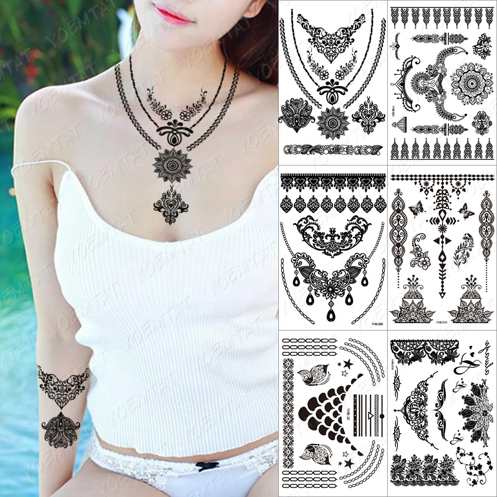 

YOEMTAT new design Body Art temporary henna stickers for hands, Cmyk