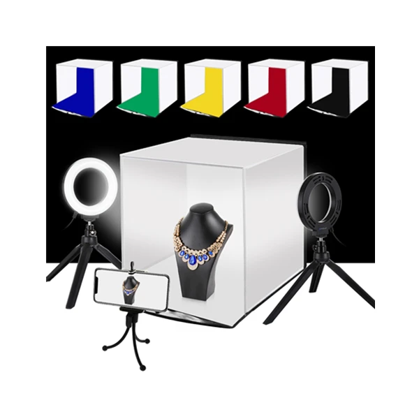 

Folding Portable 30cm Photography Soft Box Led Light Tent Box Photo Studio Light Kit with 6 Colors Backdrops