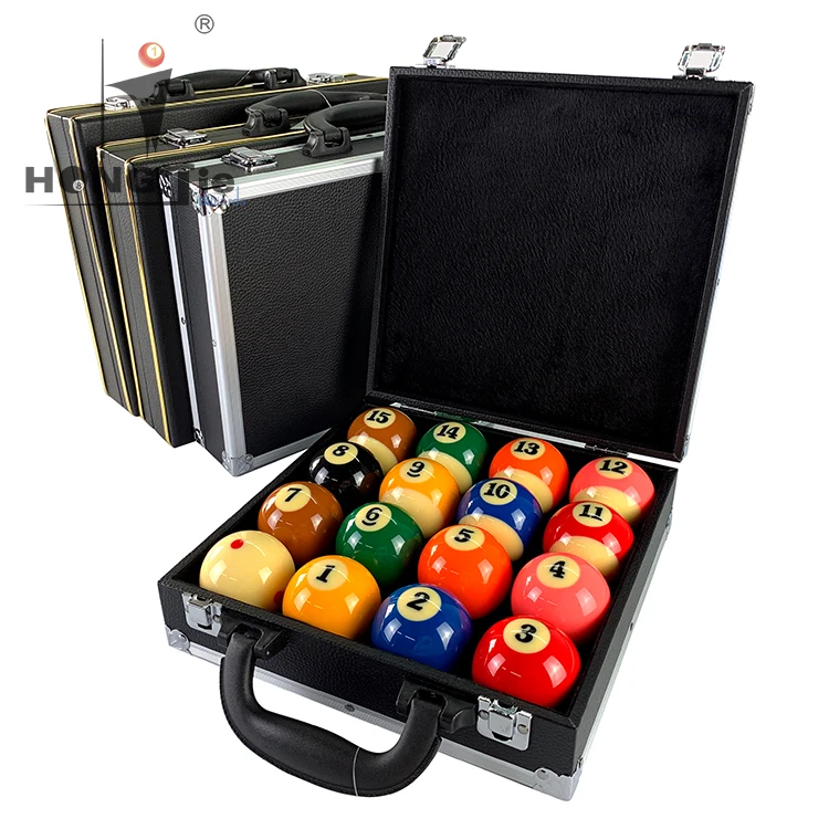 

Hongjie Billiards Superior quality Aluminum pool ball case billiard ball case 16 ball snooker carry case