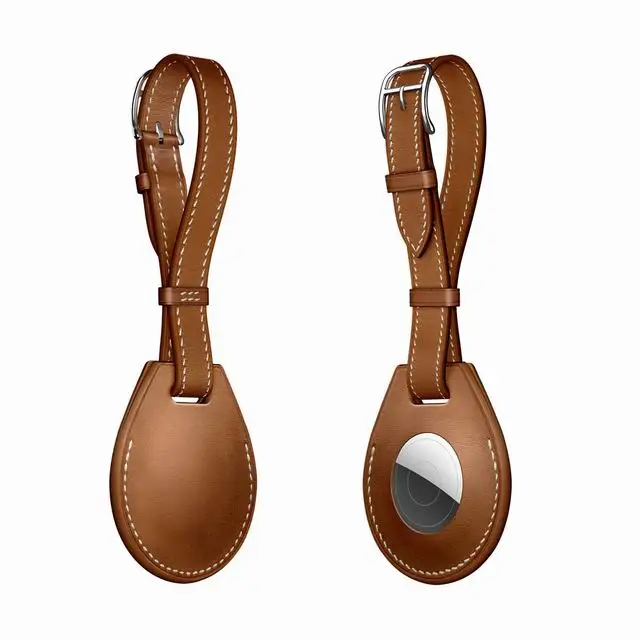 

Leather airtag keychain holder fashion hot selling airtag cover