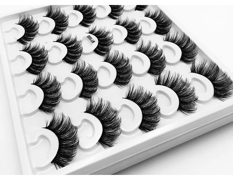 

2020 hot sale lashes Free shipping wholesale fluffy 10 Pairs 25mm Volume Soft HandMade Faux Mink False Eyelash, Natural color