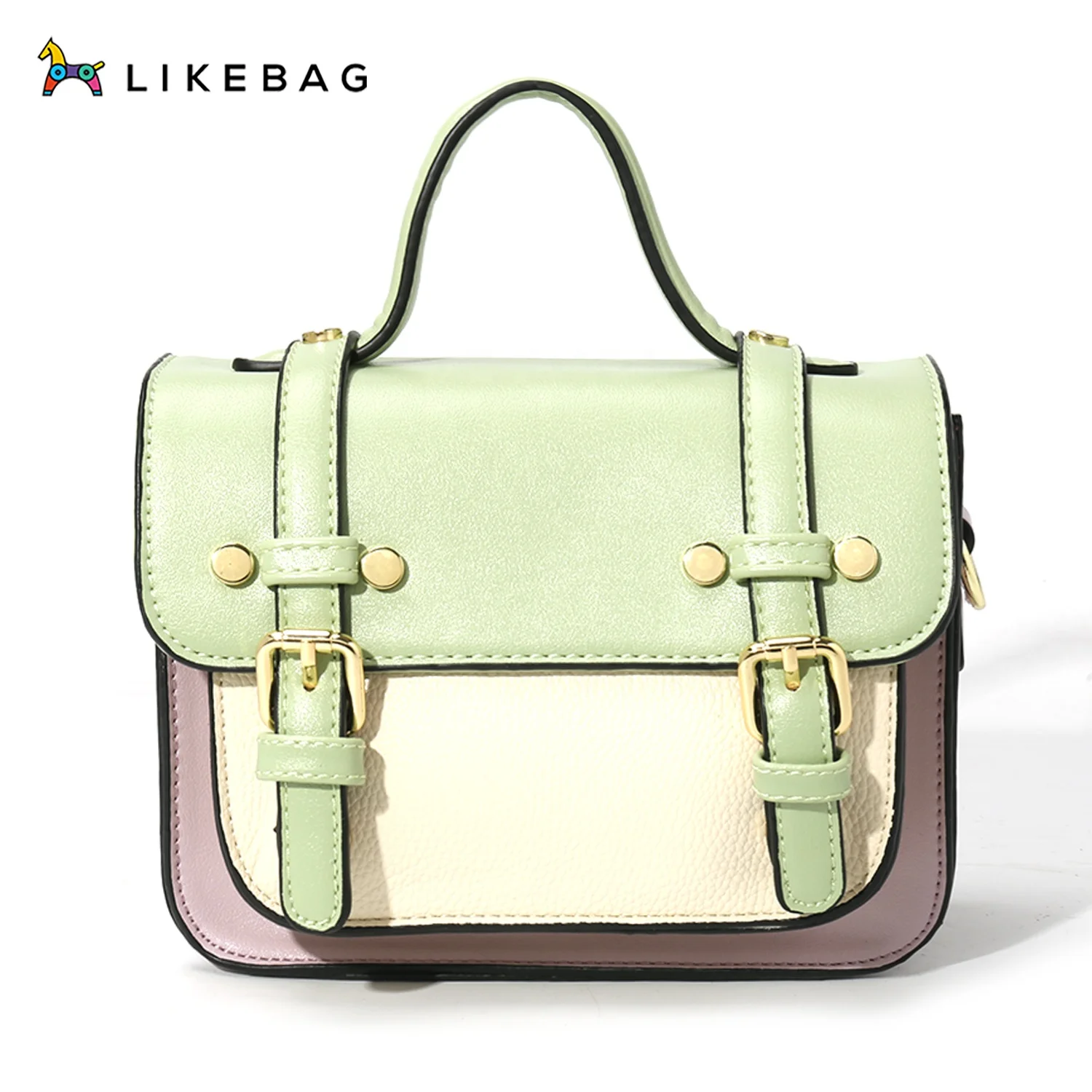 

LIKEBAG new product hot sale fashion casual college style messenger bag with color matching design