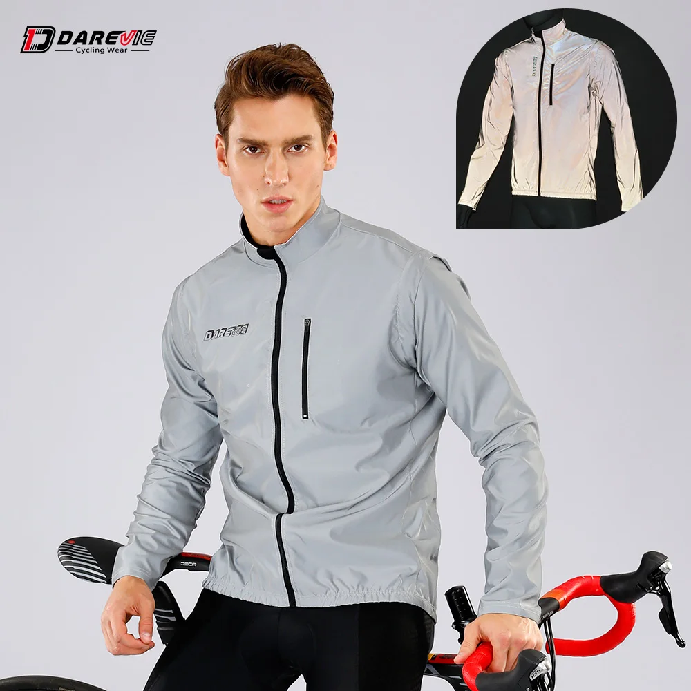 

Windproof Waterproof Double Back Pockets Bicycle windbreaker jacket Quick Dry Anti-uv Winter reflect Jacket Cycling biker jacket